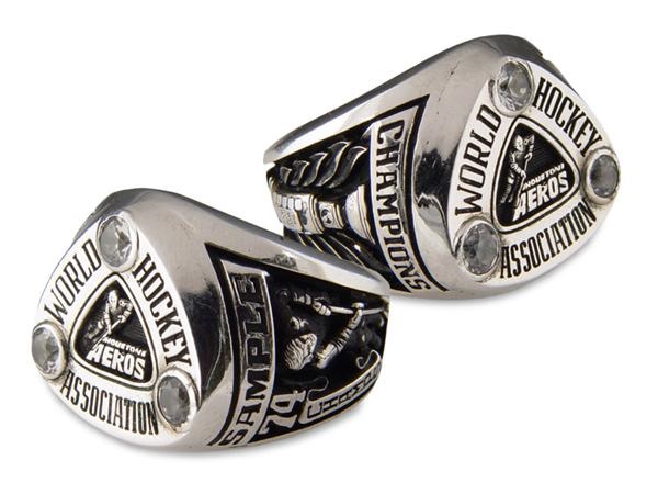 Hockey Rings and Awards - 1974 WHA Houston Aeros Avco Cup Championship Ring