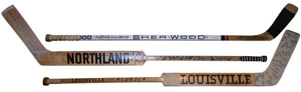 - <b>Vintage Edmonton Oilers Team Signed Stick Collection (3)</b>