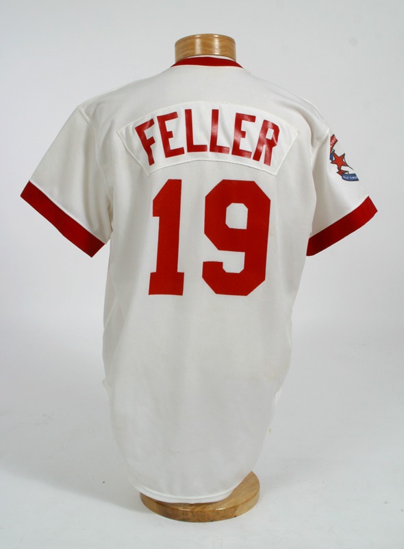 1985 Bob Feller Old Timers Game Worn Cleveland Indians Jersey., Lot  #80190