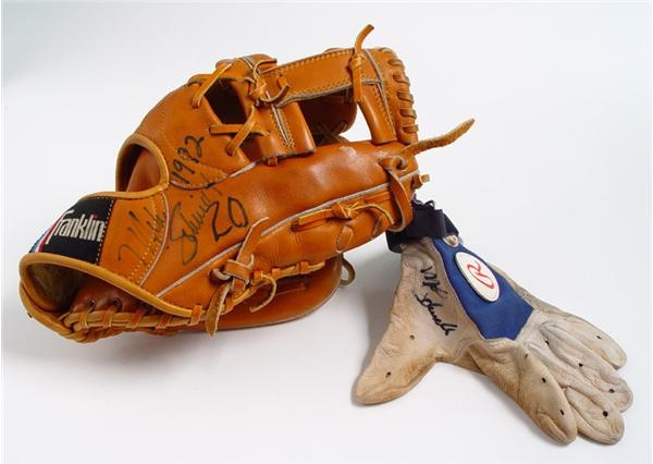 Baseball Equipment - 1982 Mike Schmidt Autographed Game Worn Glove & Batting Glove