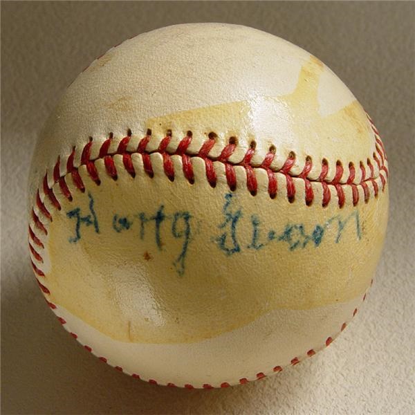 Harry Gleason Single Signe Baseball