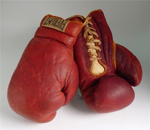 Joe Louis' Sparring Gloves from Mannie Seamon