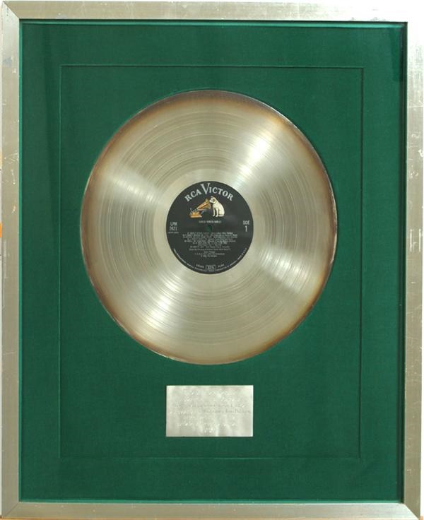 Elvis Presley - Girls, Girls, Girls Silver Record from Colonel Parker