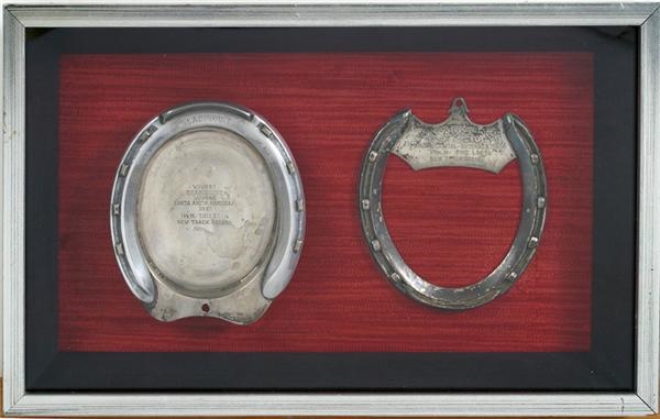 Seabiscuit Race Worn Horseshoes from War Admiral Match Race and Santa Anita Handicap