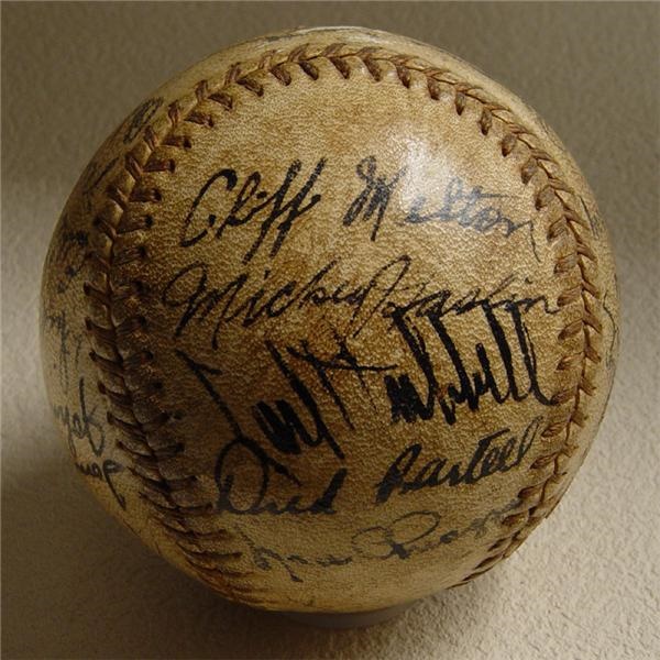 Autographed Baseballs - 1937 New York Giants Team Signed Baseball