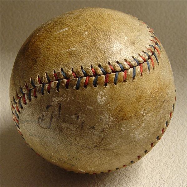 Game Used Baseballs - 1920 Bill Wambsganss World Series Triple-Play Game Used Baseball