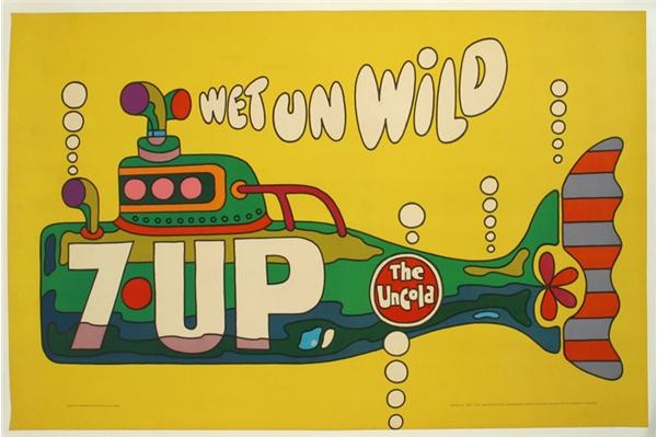 The Beatles - 7UP Yellow Submarine Rare Poster