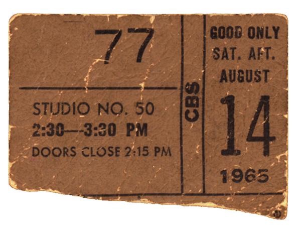 The Beatles - Ed Sullivan Beatles Ticket Stub