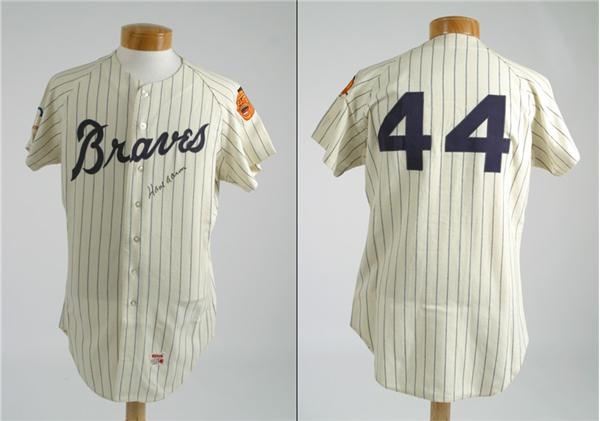 Baseball Jerseys - 1969 Hank Aaron Autographed Game Worn Jersey