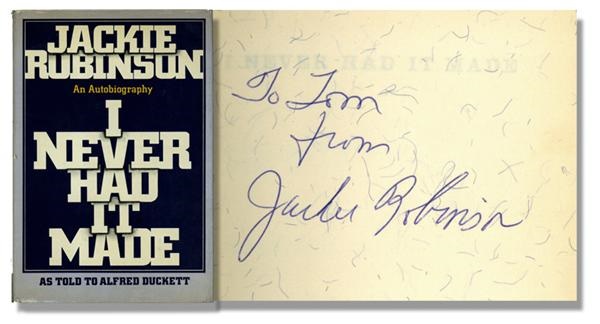 Dodgers - Rare Jackie Robinson Signed Autobiography