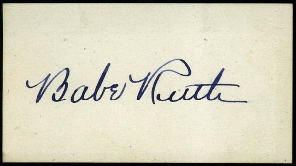 Babe Ruth - Babe Ruth Signed Business Sized Card