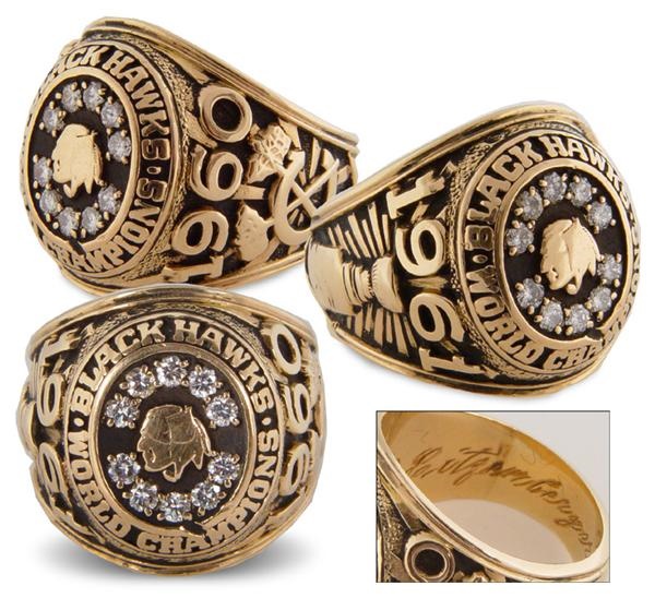 Hockey Rings and Awards - Eddie Litzenberger's 1961 Chicago Black Hawks Stanley Cup Championship Ring