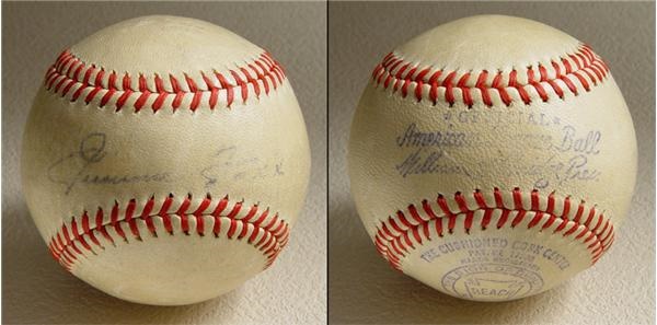 Jimmie Foxx Single Signed Baseball