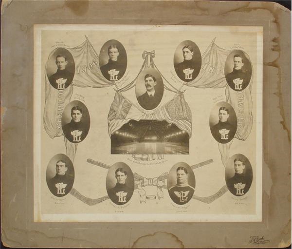 Hockey Memorabilia - 1905-06 Portage Lakes Lakers Hockey Club Team Photograph