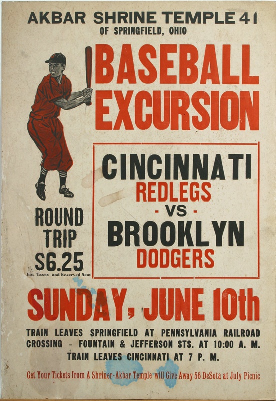 Pete Rose & Cincinnati Reds - 1956 Reds vs. Dodgers Poster