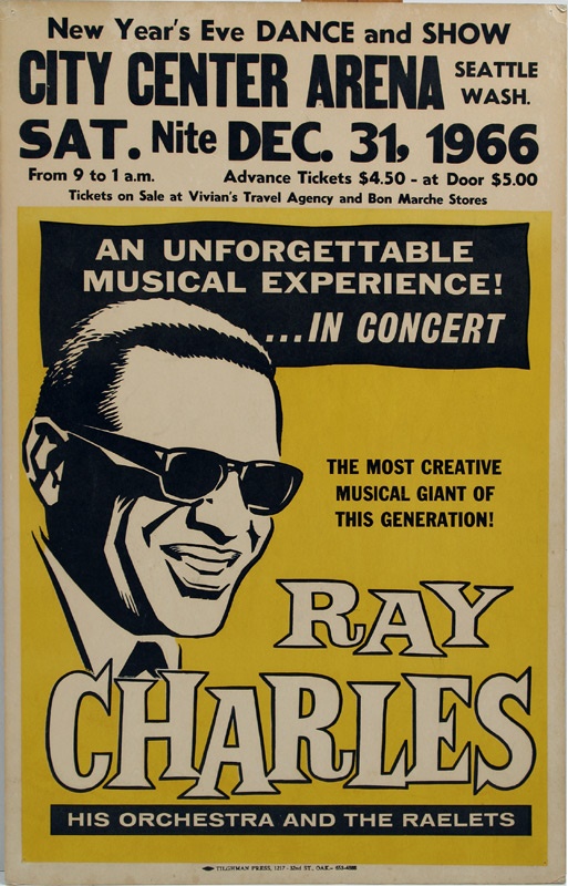 Posters and Handbills - 1966 Ray Charles Concert Poster