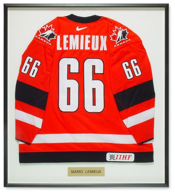 Gold Medal Glory - Mario Lemieux 2002 Olympics Team Canada Game Worn Jersey