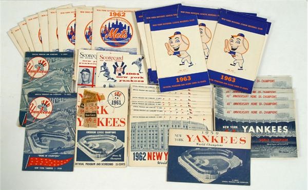 Baseball Publications and Tickets - Collection of Early 1960's Baseball Programs Including First Year Mets (54)