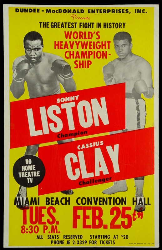 Cassius Clay vs. Sonny Liston Miami Beach Poster