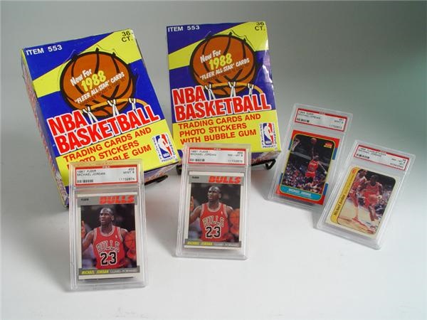 Basketball Cards - 1980's Fleer Basketball Set and Wax Box Collection (10)