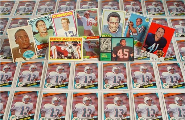 - Football Card Collection With 1984 Topps Marino (110) and Elway (52) Rookies