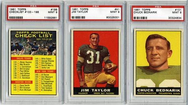 1961 Topps Football PSA 9 Lot (12) with Stars