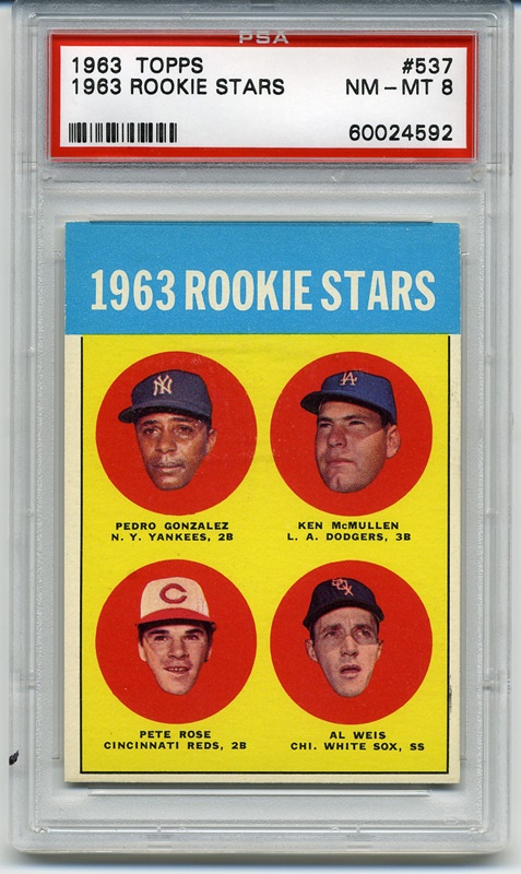 Baseball and Trading Cards - 1963 Topps #537 Pete Rose PSA 8