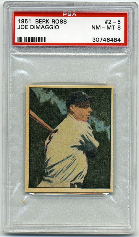 Baseball and Trading Cards - 1951 Berk Ross #2-5 Joe DiMaggio PSA 8