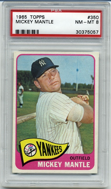Baseball and Trading Cards - 1965 Topps #350 Mickey Mantle PSA 8