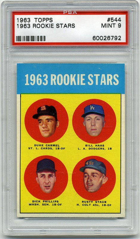Baseball and Trading Cards - 1963 Topps Rusty Staub Rookie PSA 9