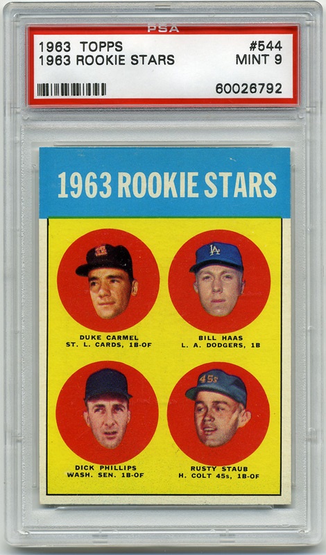 - 1963 Topps Rusty Staub Rookie PSA 9