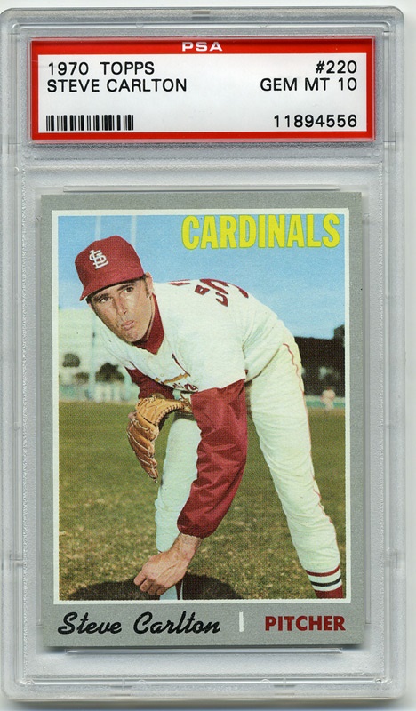 Baseball and Trading Cards - 1970 Topps #220 Steve Carlton PSA 10
