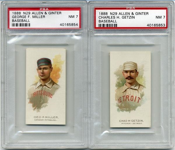 Baseball and Trading Cards - 1888 N29 Allen & Ginter PSA 7 Pair