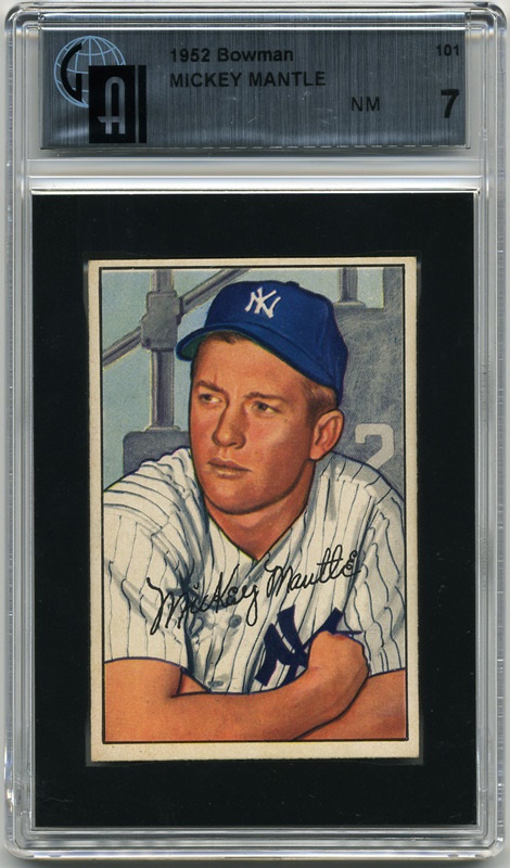 Baseball and Trading Cards - 1952 Bowman #101 Mickey Mantle GAI 7