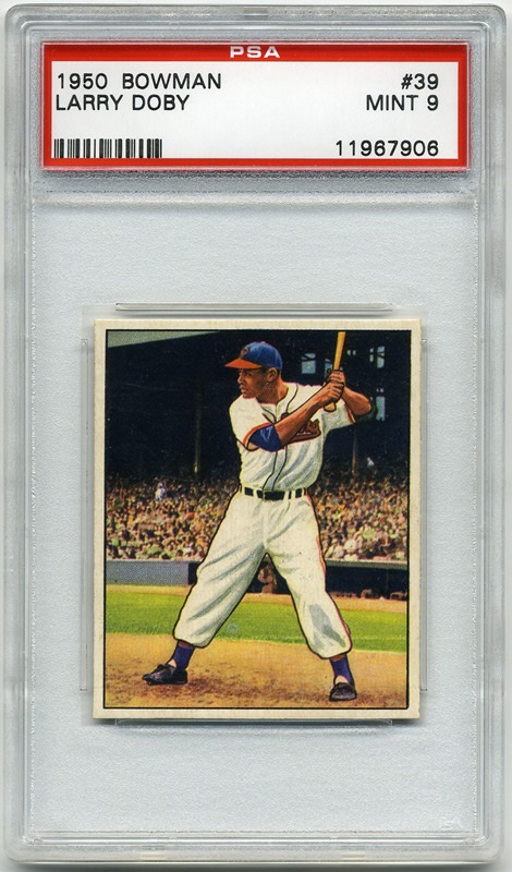 Baseball and Trading Cards - 1950 Bowman #39 Larry Doby PSA 9