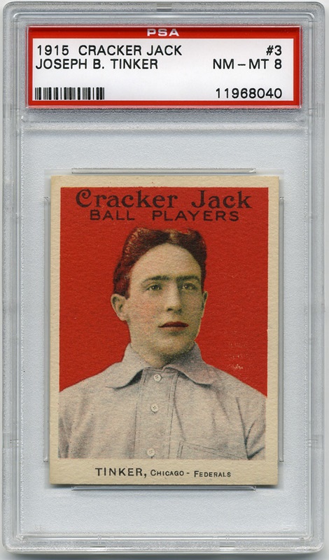 - 1915 Cracker Jack #3 Joe Tinker PSA 8