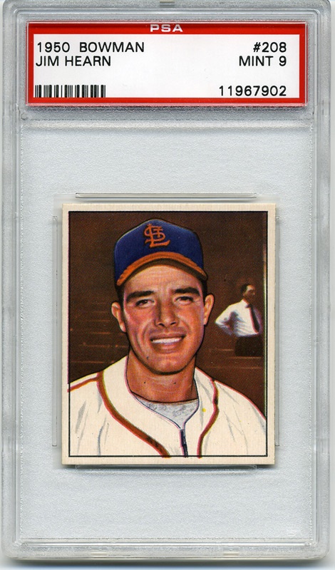 Baseball and Trading Cards - 1950 Bowman #208 Jim Hearn PSA 9