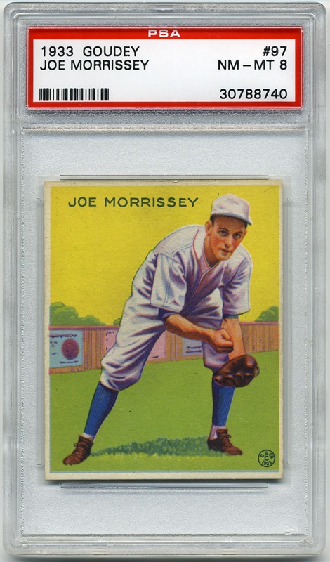 Baseball and Trading Cards - 1933 Goudey #97 Joe Morrissey PSA 8