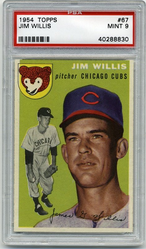 Baseball and Trading Cards - 1954 Topps #67 James Willis PSA 9