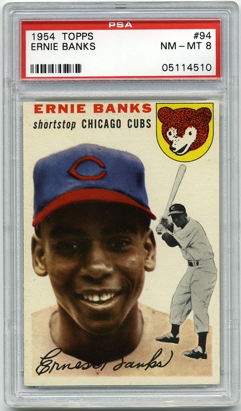 - 1954 Topps #94 Ernie Banks PSA 8