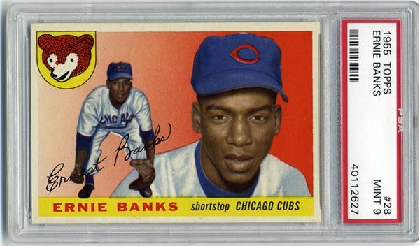 Baseball and Trading Cards - 1955 Topps #28 Ernie Banks PSA 9