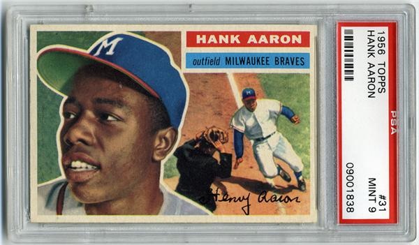 Baseball and Trading Cards - 1956 Topps #31 Henry Aaron PSA 9