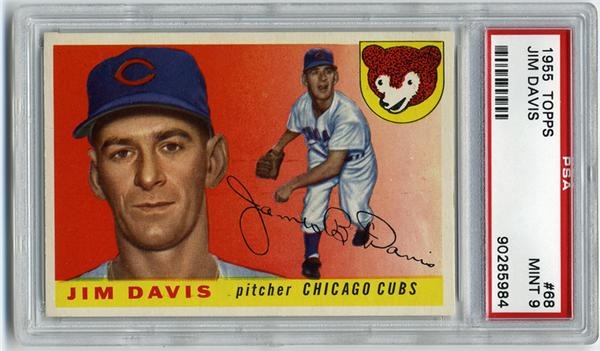 Baseball and Trading Cards - 1955 Topps #68 Jim Davis PSA 9