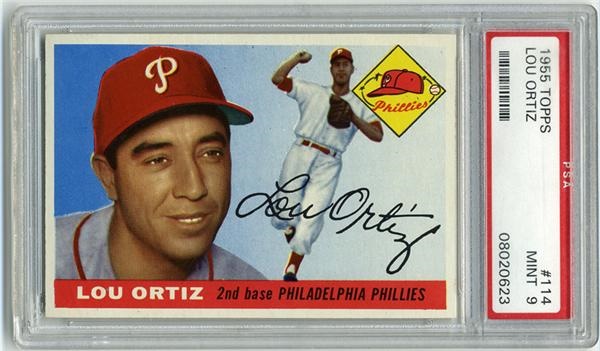 Baseball and Trading Cards - 1955 Topps #114 Lou Ortiz PSA 9