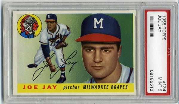 Baseball and Trading Cards - 1955 Topps #134 Joe Jay PSA 9