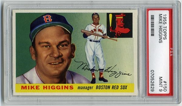 Baseball and Trading Cards - 1955 Topps #150 Mike Higgins PSA 9