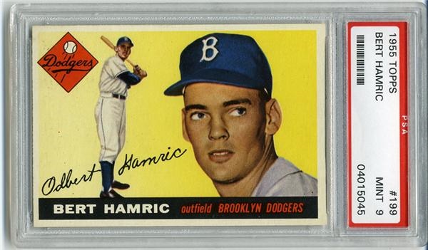 Baseball and Trading Cards - 1955 Topps #199 Bert Hamric PSA 9