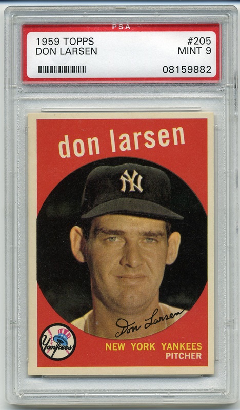 Baseball and Trading Cards - 1959 Topps #205 Don Larsen PSA 9