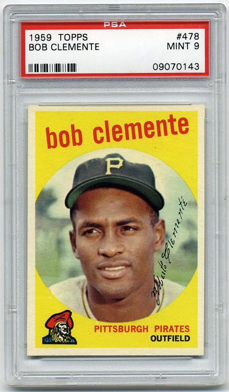 - 1959 Topps #478 Roberto Clemente PSA 9