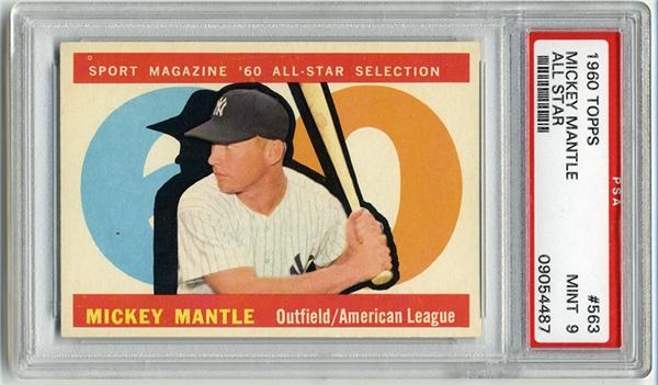 Baseball and Trading Cards - 1960 Topps# 563 Mickey Mantle A/S PSA 9